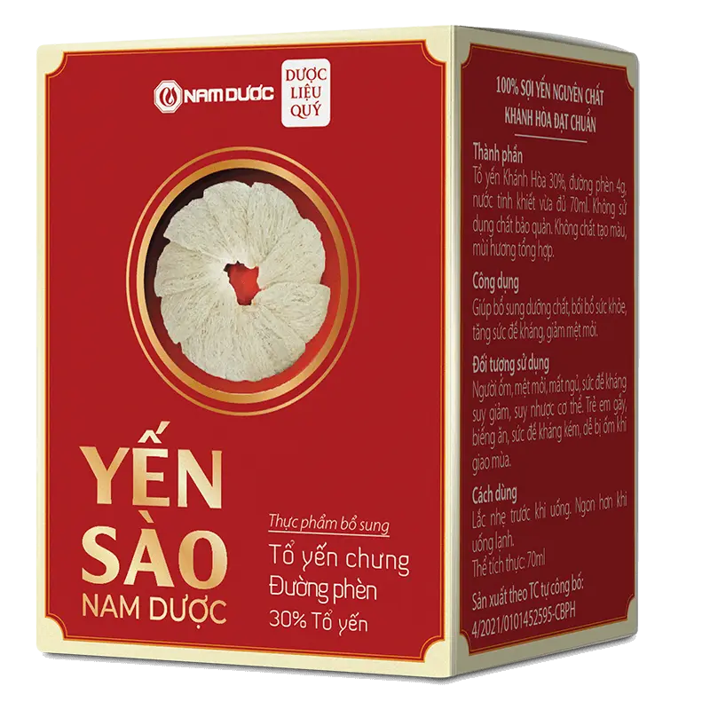 YẾN SÀO NAM DƯỢC TỔ YẾN CHƯNG ĐƯỜNG PHÈN ( HỘP 6 LỌ)