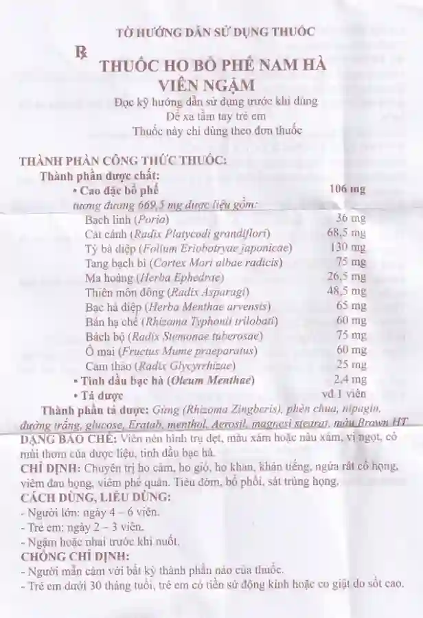 Viên ngậm ho Bổ Phế Nam Hà tiêu đờm, bổ phổi, sát trùng họng (2 vỉ x 12 viên)
