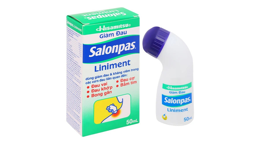 Dầu Salonpas Liniment giảm đau, kháng viêm các cơn đau vai, đau cơ (50ml)