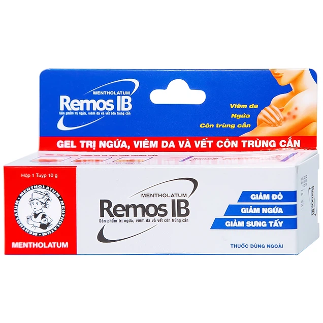 Gel Remos IB trị ngứa, viêm da và vết côn trùng cắn (10g)