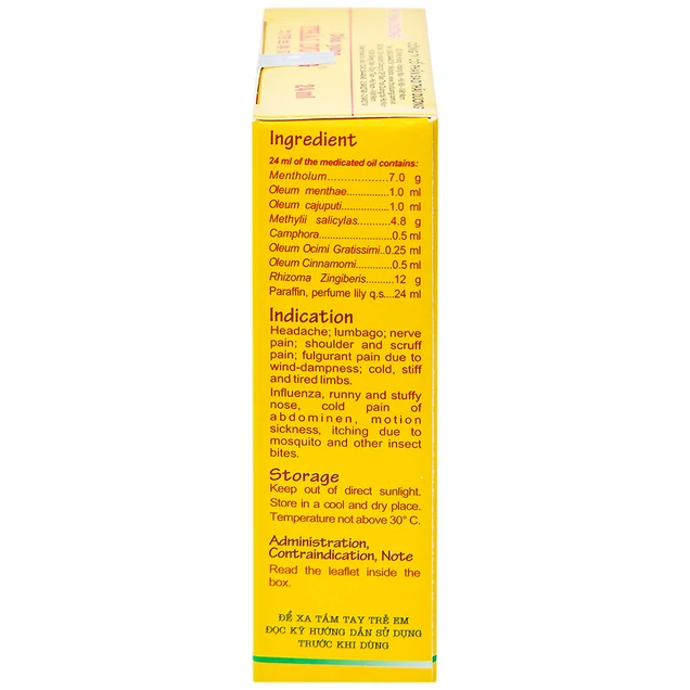 Dầu gừng Thái Dương điều trị đau đầu, đau lưng, đau dây thần kinh vai gáy