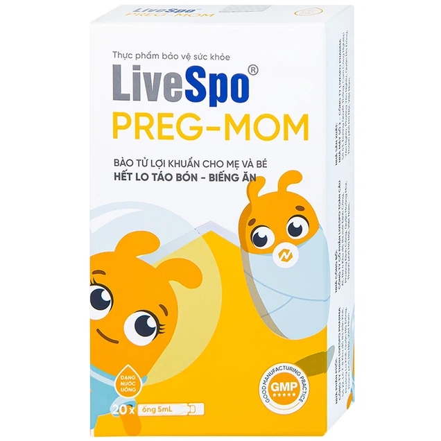 LiveSpo Preg Mom- Bào Tử Lợi Khuẩn Cho Mẹ Và Bé - Hết Lo Táo Bón Biếng Ăn