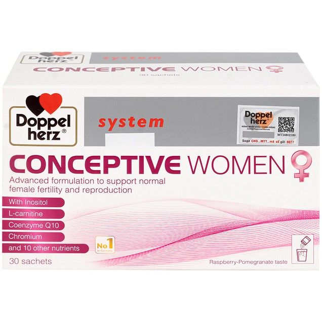 Doppelherz Conceptive Women 10g cung cấp vitamin và các khoáng chất cần thiết (30 gói)