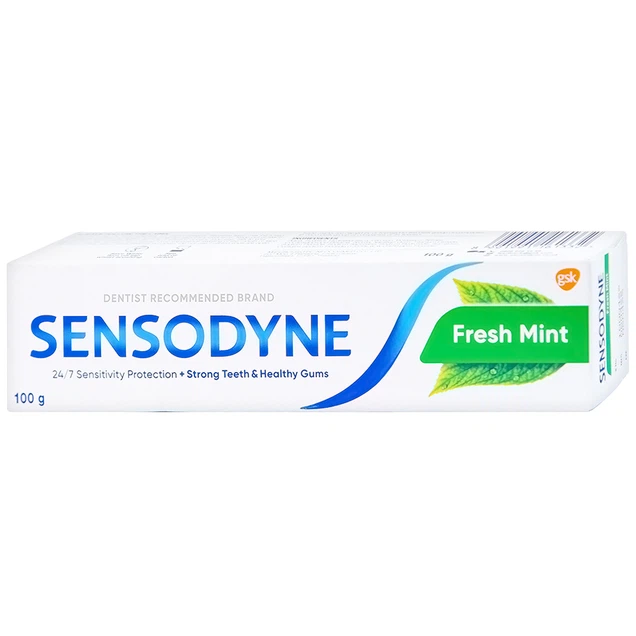 Kem đánh răng Sensodyne Fresh Mint bạc hà the mát, bảo vệ răng ê buốt mỗi ngày (100g)