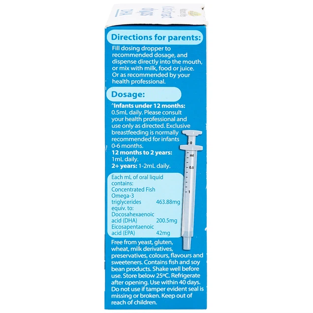 Siro Kids Smart Drops DHA 20ml Nature's Way thúc đẩy sự phát triển của não bộ và hệ thần kinh ở trẻ nhỏ