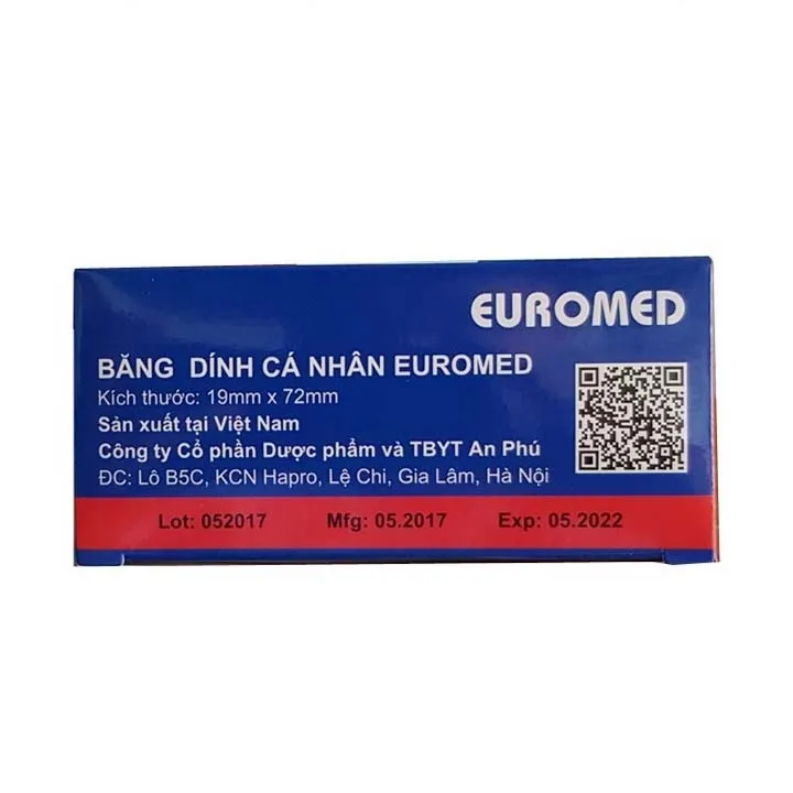 Băng cá nhân EUROMED, An Phú, Hộp 100 cái