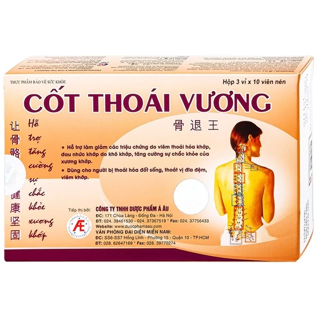 Viên uống Cốt Thoái Vương Á Âu hỗ trợ giảm triệu chứng viêm thoái hóa khớp