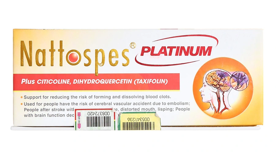 Nattospes Platinum giúp giảm nguy cơ tai biến mạch máu não hộp 30 viên