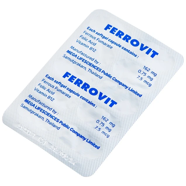 Ferrovit điều trị thiếu máu do thiếu sắt (5 vỉ x 10 viên)