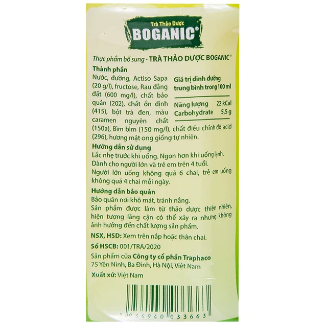 Trà thảo dược Boganic Traphaco hỗ trợ giải nhiệt, thanh lọc, mát gan