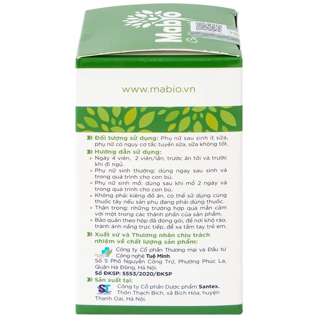 Viên uống Mabio giúp lợi sữa, giảm nguy cơ tắc tuyến sữa