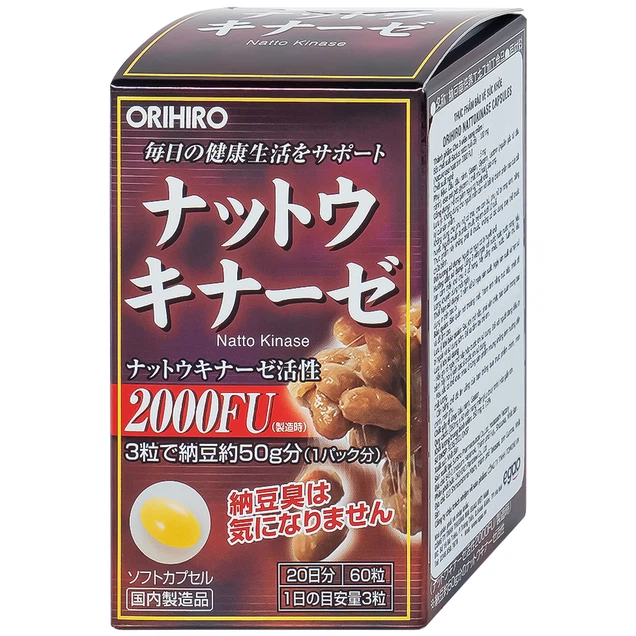 Viên nang Orihiro Nattokinase hỗ trợ giảm nguy cơ huyết khối