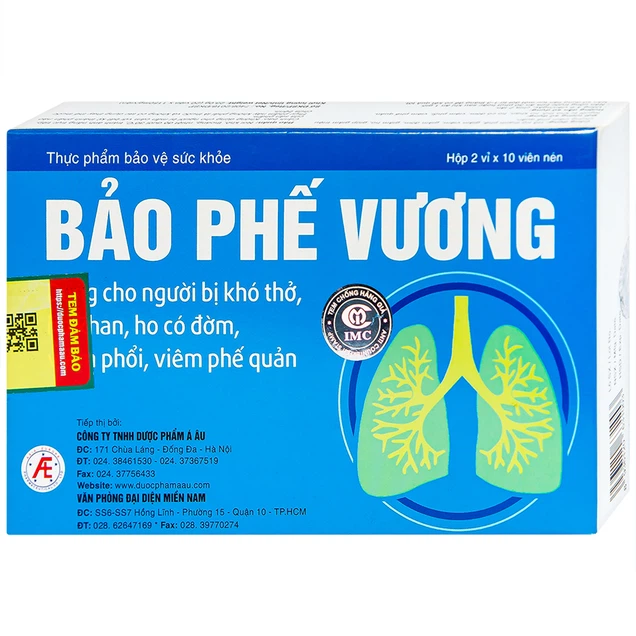 Viên uống Bảo Phế Vương Quang Minh hỗ trợ thanh phế, giảm viêm, giảm đờm, giảm ho 