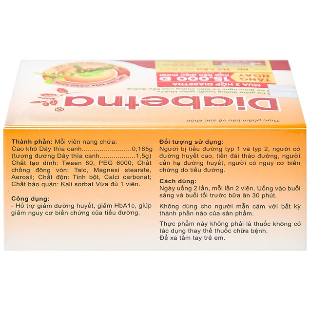 Viên uống Diabetna Nam Dược hỗ trợ giảm đường huyết