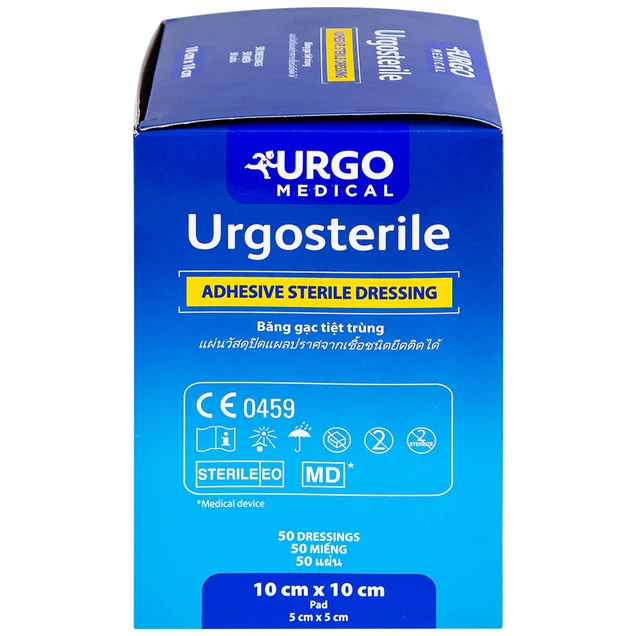 Băng gạc tiệt trùng Urgosterile 10cm x 15cm bảo vệ vết trầy xước, vết cắt, vết thương (50 miếng)