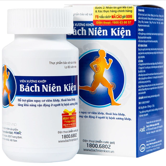 Viên xương khớp Bách Niên Kiện FOBIC hỗ trợ giảm nguy cơ viêm khớp, thoái hóa khớp