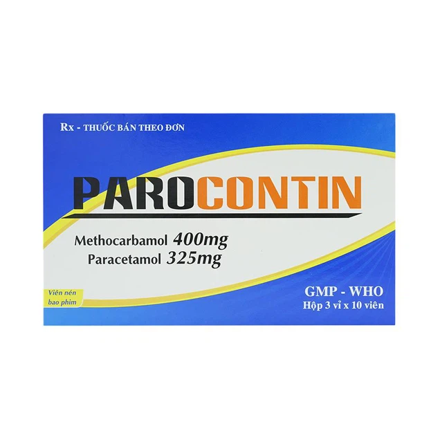 Viên nén Parocontin 400mg/325mg làm giảm đau các cơn đau (3 vỉ x 10 viên)