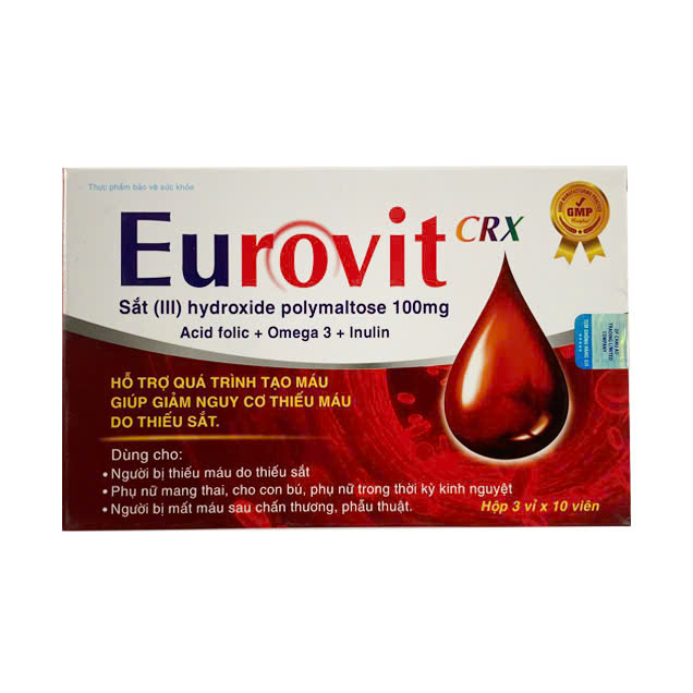 Viên uống CRX Eurovit - Bổ sung sắt hữu cơ & acid folic