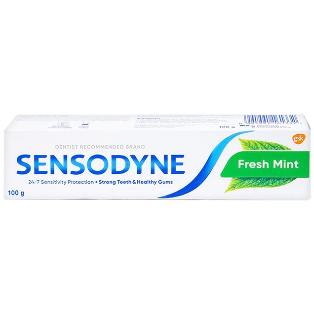 Kem đánh răng Sensodyne Fresh Mint bạc hà the mát, bảo vệ răng ê buốt mỗi ngày (100g)