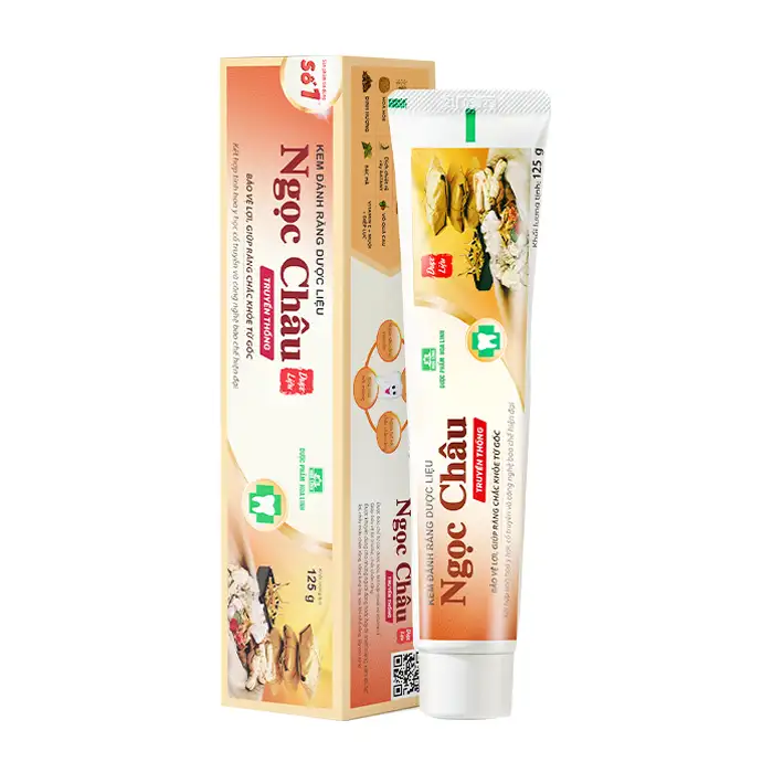 Kem đánh răng dược liệu Ngọc Châu bảo vệ lợi, chắc răng, làm bền thành mạch, chống tụt lợi, chảy máu chân răng (125g)