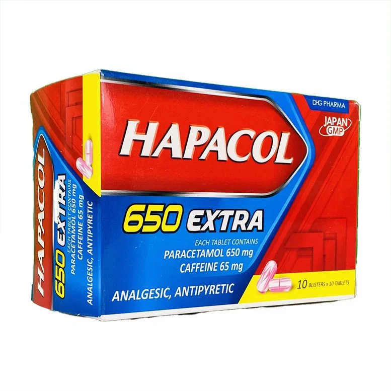 Hapacol Extra 650mg-Hậu Giang-Hộp 10vỉ*10viên