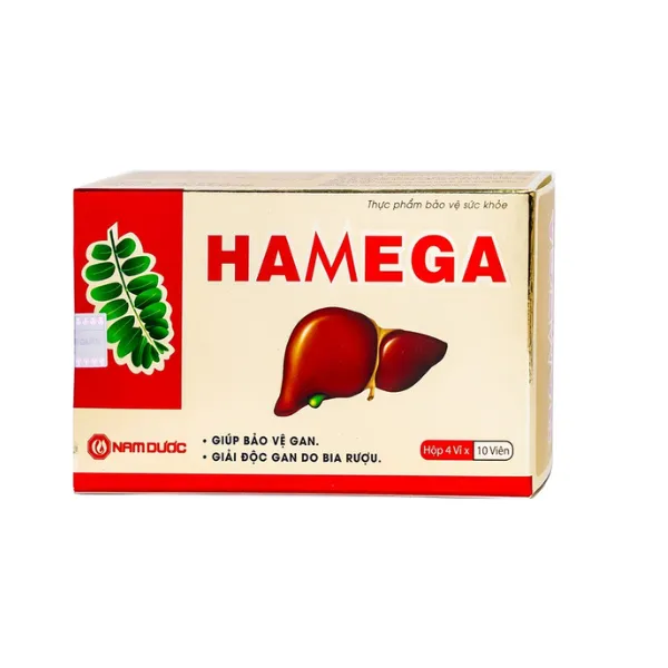 Viên uống Hamega Nam Dược bảo vệ gan, giải độc gan do bia rượu (4 vỉ x 10 viên)