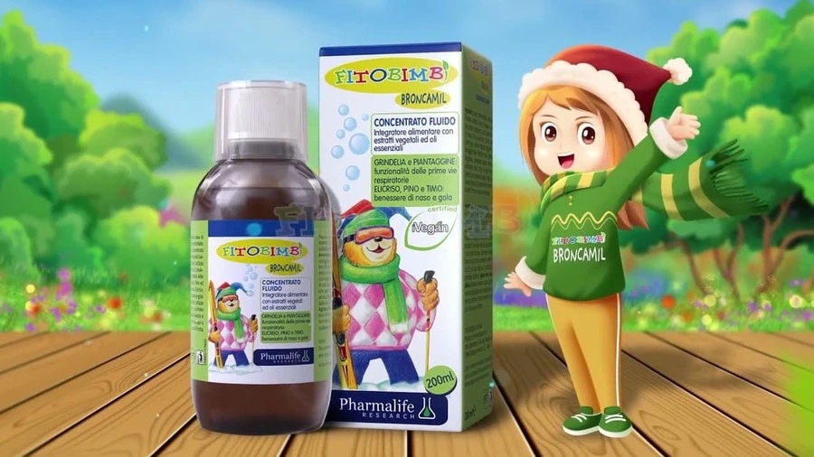 Siro Fitobimbi Broncamil hỗ trợ làm mát họng, dịu họng, thông thoáng đường hô hấp (200ml)