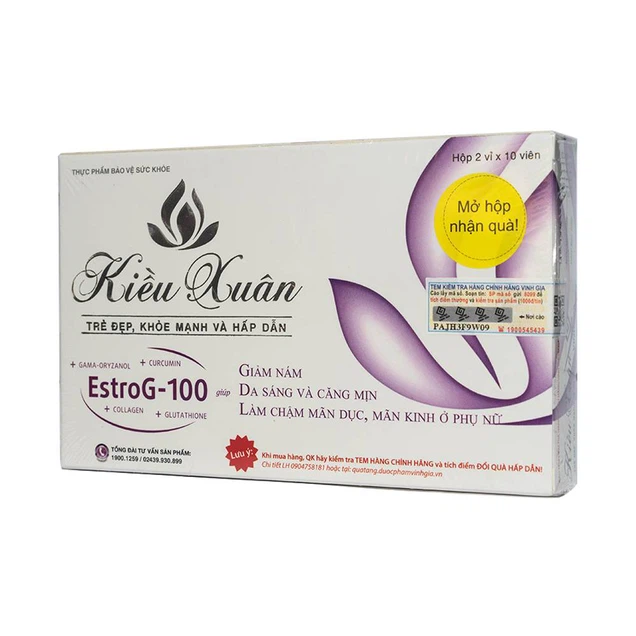 Viên uống Kiều Xuân Vinh Gia hỗ trợ giảm nám, da sáng và căng mịn (2 vỉ x 10 viên)