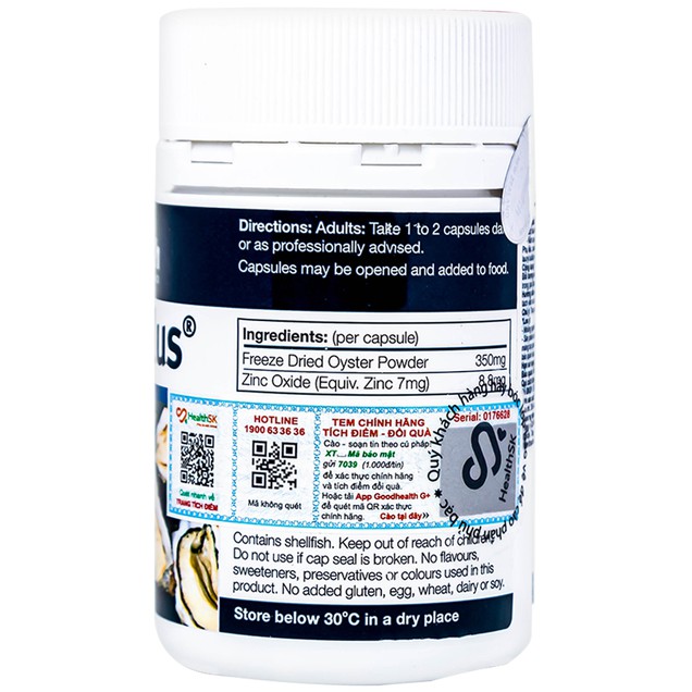 Viên uống Oyster Plus Goodhealth hỗ trợ tăng cường sinh lực, tăng cường đề kháng cho nam giới (60 viên)