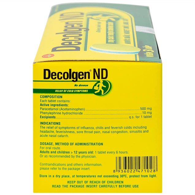 Thuốc Decolgen ND United điều trị các triệu chứng cảm thông thường, viêm mũi dị ứng (25 vỉ x 4 viên)