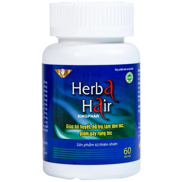 Viên uống Herba Hair Kingphar bổ huyết, hỗ trợ làm đen tóc (60 viên)