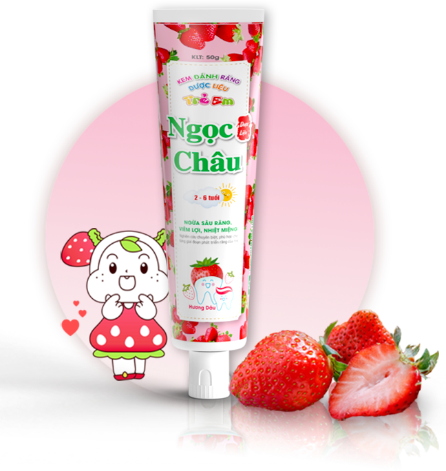 Kem Đánh Răng Ngọc Châu Trẻ Em Vị Dâu (Tuýp /50g)