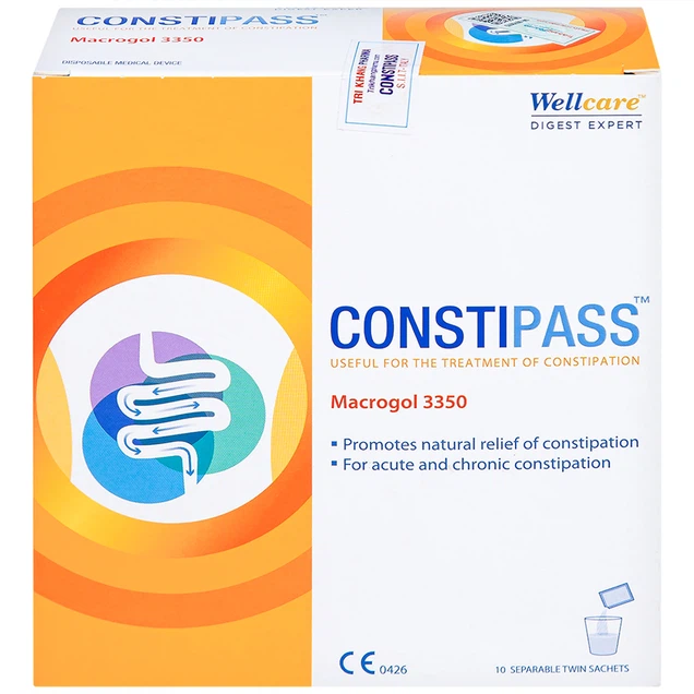 Bột nhuận tràng Constipass Wellcare bổ trợ nhuận tràng, khắc phục chứng táo bón (20 gói)