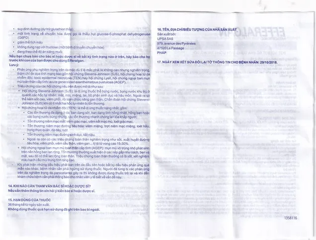 Bột sủi Efferalgan 250mg UPSA SAS giảm đau, hạ sốt (12 gói)