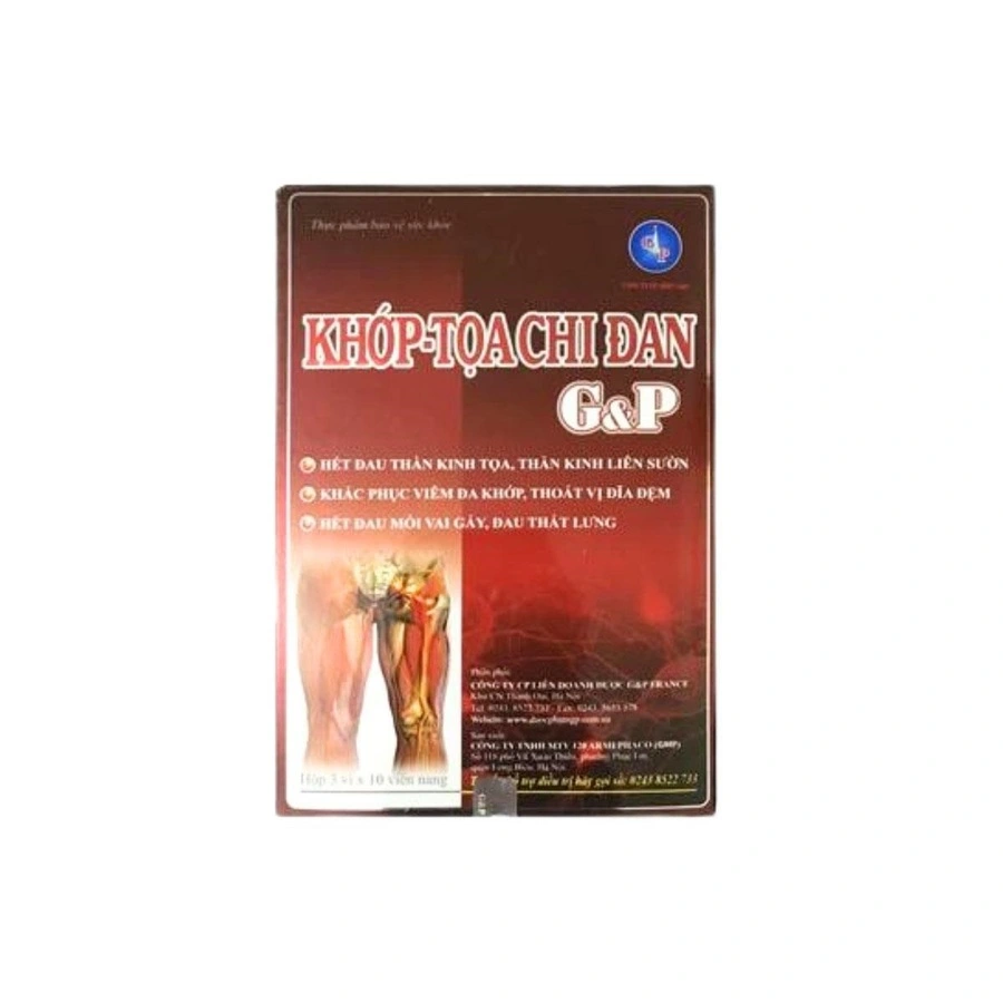 Khớp tọa chi đan G&P giúp hỗ trợ làm giảm đau dây thần kinh tọa, đau cột sống cổ, đau thần kinh liên sườn, đau thắt lưng, thoát vị đĩa đệm, tê ...