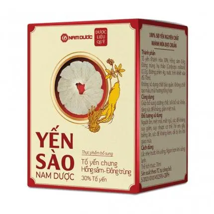 Yến sào Nam Dược tổ yến chưng hồng sâm và đông trùng 