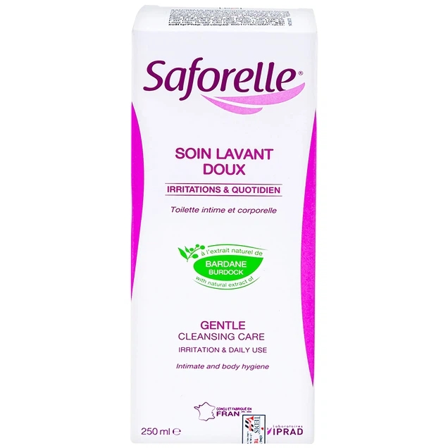 Dung dịch vệ sinh phụ nữ Saforelle Gentle Cleansing Care làm sạch dịu nhẹ, bảo vệ vùng kín (250ml)