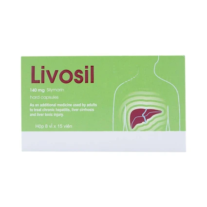 Viên nang cứng Livosil 140mg hỗ trợ điều trị viêm gan mạn tính, xơ gan (8 vỉ x 15 viên)