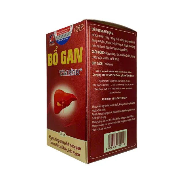 Viên uống Bổ gan Tâm Bình tăng cường chức năng gan, thanh nhiệt, giải độc (60 viên)